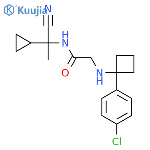 2-{[1-(4-chlorophenyl)cyclobutyl]amino}-N-(1-cyano-1-cyclopropylethyl)acetamide structure