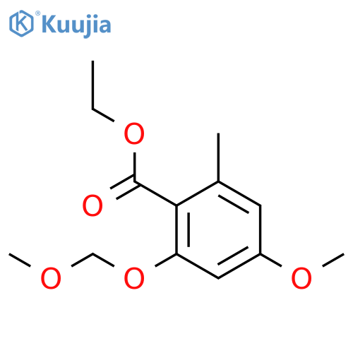 Benzoic acid, 4-methoxy-2-(methoxymethoxy)-6-methyl-, ethyl ester structure
