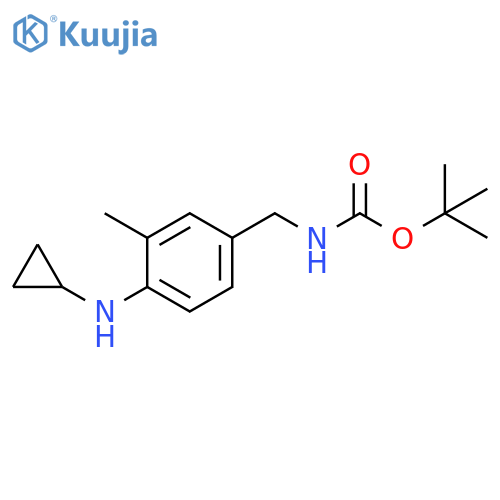 tert-butyl N-{4-(cyclopropylamino)-3-methylphenylmethyl}carbamate structure