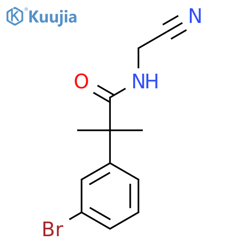 2-(3-bromophenyl)-N-(cyanomethyl)-2-methylpropanamide structure