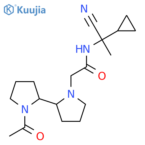 2-[2-(1-acetylpyrrolidin-2-yl)pyrrolidin-1-yl]-N-(1-cyano-1-cyclopropylethyl)acetamide structure