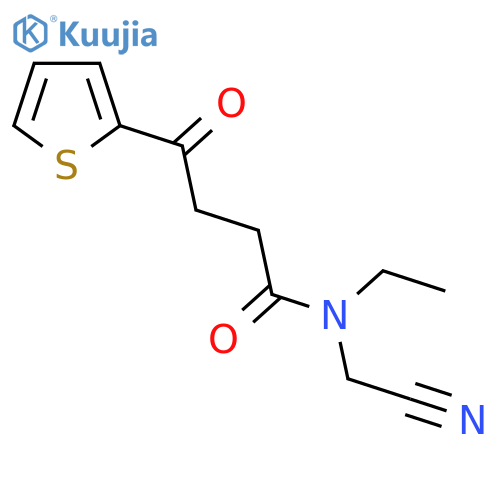 N-(cyanomethyl)-N-ethyl-4-oxo-4-(thiophen-2-yl)butanamide structure