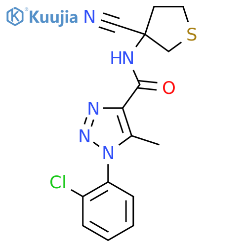 1-(2-chlorophenyl)-N-(3-cyanothiolan-3-yl)-5-methyl-1H-1,2,3-triazole-4-carboxamide structure
