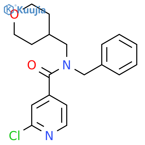 N-benzyl-2-chloro-N-(oxan-4-yl)methylpyridine-4-carboxamide structure
