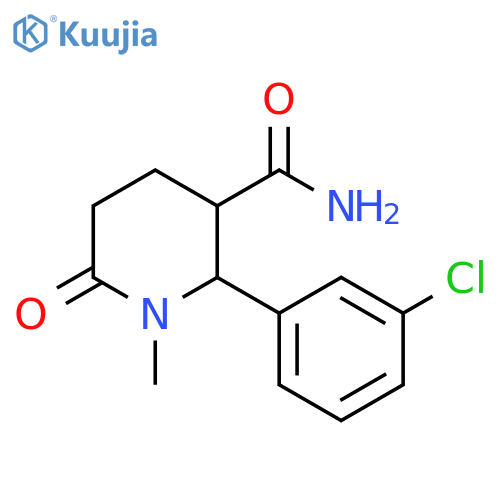 2-(3-chlorophenyl)-1-methyl-6-oxopiperidine-3-carboxamide structure