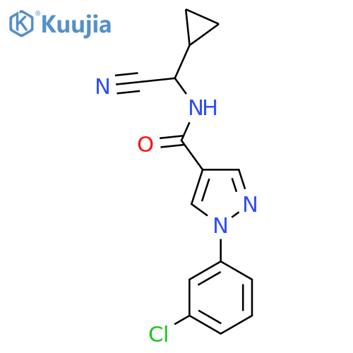 1-(3-chlorophenyl)-N-[cyano(cyclopropyl)methyl]-1H-pyrazole-4-carboxamide structure