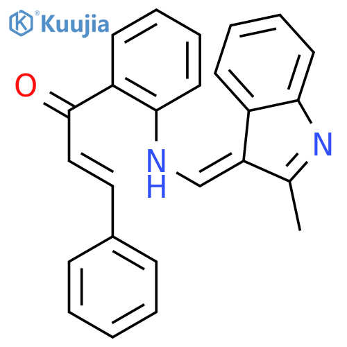 (2E)-1-(2-{[(Z)-(2-methyl-3H-indol-3-ylidene)methyl]amino}phenyl)-3-phenylprop-2-en-1-one structure