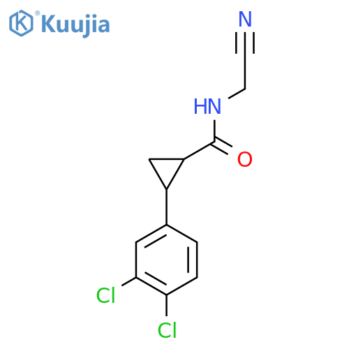 N-(cyanomethyl)-2-(3,4-dichlorophenyl)cyclopropane-1-carboxamide structure