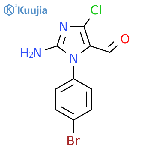 2-amino-1-(4-bromophenyl)-4-chloro-1H-imidazole-5-carbaldehyde structure