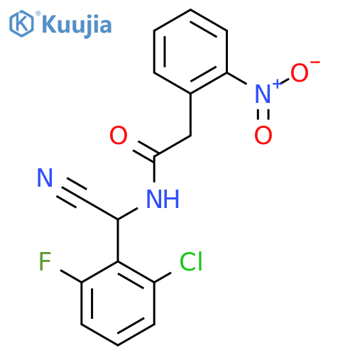 N-[(2-chloro-6-fluorophenyl)(cyano)methyl]-2-(2-nitrophenyl)acetamide structure