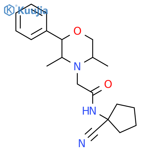 N-(1-cyanocyclopentyl)-2-(3,5-dimethyl-2-phenylmorpholin-4-yl)acetamide structure