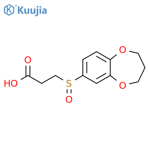 3-(3,4-dihydro-2H-1,5-benzodioxepine-7-sulfinyl)propanoic acid structure