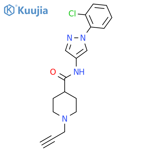 N-[1-(2-chlorophenyl)-1H-pyrazol-4-yl]-1-(prop-2-yn-1-yl)piperidine-4-carboxamide structure