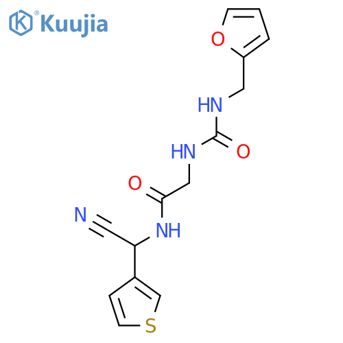 N-[cyano(thiophen-3-yl)methyl]-2-({[(furan-2-yl)methyl]carbamoyl}amino)acetamide structure