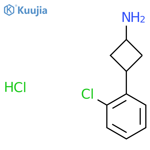 3-(2-Chlorophenyl)cyclobutan-1-amine hydrochloride structure