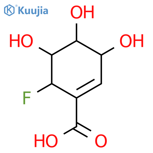 1-Cyclohexene-1-carboxylic acid, 6-fluoro-3,4,5-trihydroxy-, (3R,4R,5S,6S)- structure