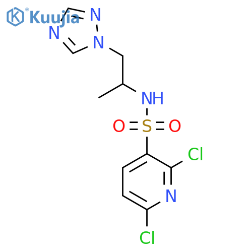 2,6-dichloro-N-1-(1H-1,2,4-triazol-1-yl)propan-2-ylpyridine-3-sulfonamide structure