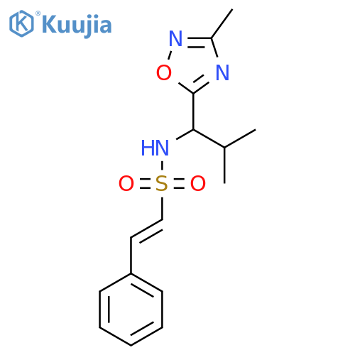(E)-N-[2-methyl-1-(3-methyl-1,2,4-oxadiazol-5-yl)propyl]-2-phenylethenesulfonamide structure