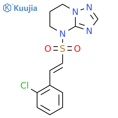 4-[2-(2-chlorophenyl)ethenesulfonyl]-4H,5H,6H,7H-[1,2,4]triazolo[1,5-a]pyrimidine structure