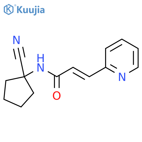 N-(1-cyanocyclopentyl)-3-(pyridin-2-yl)prop-2-enamide structure