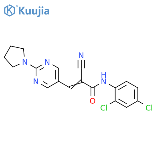 2-Propenamide, 2-cyano-N-(2,4-dichlorophenyl)-3-[2-(1-pyrrolidinyl)-5-pyrimidinyl]- structure