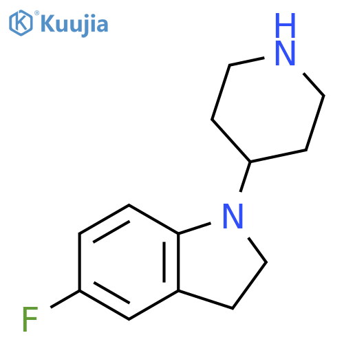 5-fluoro-1-(piperidin-4-yl)-2,3-dihydro-1H-indole structure