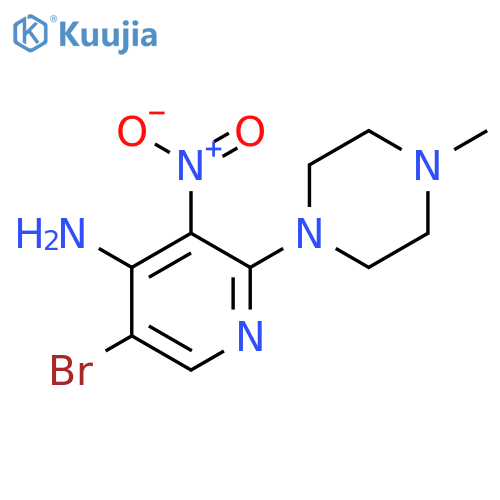 5-Bromo-2-(4-methylpiperazin-1-yl)-3-nitropyridin-4-amine structure