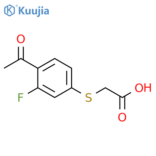 2-(4-acetyl-3-fluorophenyl)sulfanylacetic acid structure