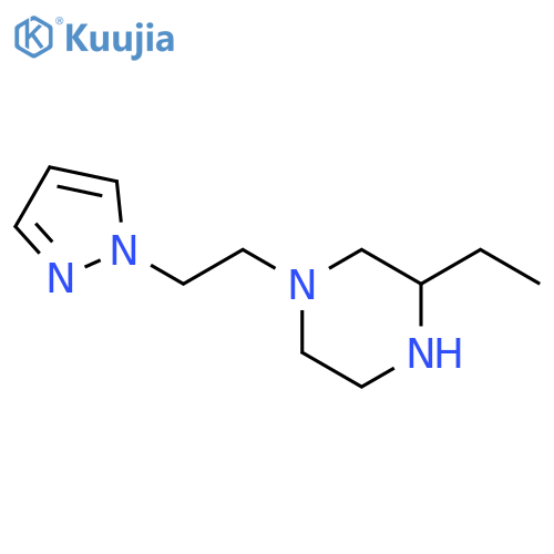 3-ethyl-1-[2-(1H-pyrazol-1-yl)ethyl]piperazine structure