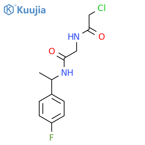 2-chloro-N-({1-(4-fluorophenyl)ethylcarbamoyl}methyl)acetamide structure