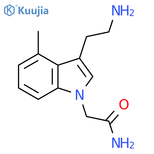 2-3-(2-aminoethyl)-4-methyl-1H-indol-1-ylacetamide structure