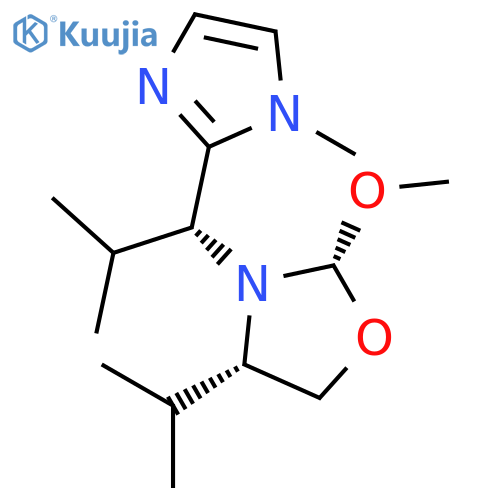 (4S)-4-isopropyl-2-methoxy-3-((R)-2-methyl-1-(1-methyl-1H-imidazol-2-yl)propyl)oxazolidine structure