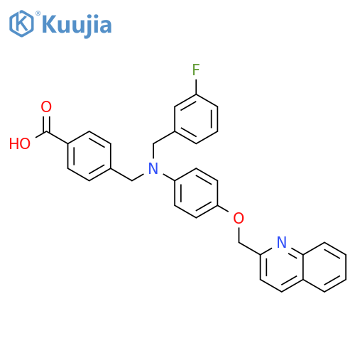 Benzoic acid,4-[[[(3-fluorophenyl)methyl][4-(2-quinolinylmethoxy)phenyl]amino]methyl]- structure