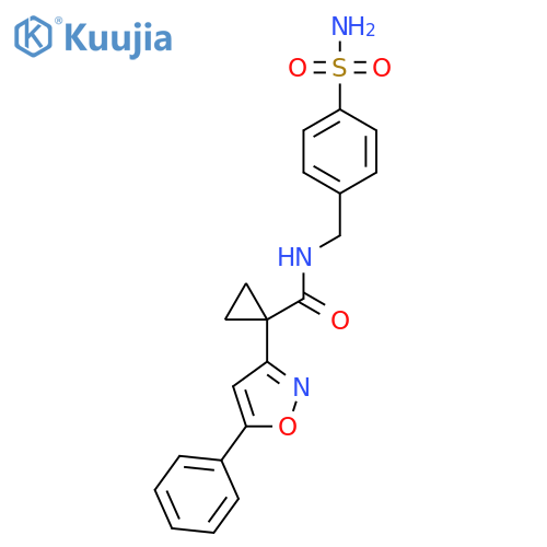 1-(5-phenyl-1,2-oxazol-3-yl)-N-(4-sulfamoylphenyl)methylcyclopropane-1-carboxamide structure