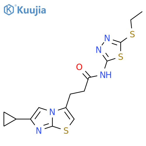 3-{6-cyclopropylimidazo2,1-b1,3thiazol-3-yl}-N-5-(ethylsulfanyl)-1,3,4-thiadiazol-2-ylpropanamide structure