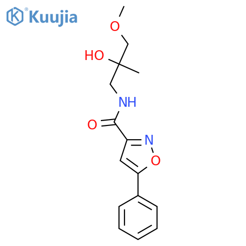 N-(2-hydroxy-3-methoxy-2-methylpropyl)-5-phenyl-1,2-oxazole-3-carboxamide structure