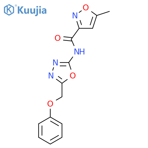 5-methyl-N-5-(phenoxymethyl)-1,3,4-oxadiazol-2-yl-1,2-oxazole-3-carboxamide structure