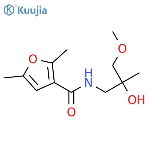 N-(2-hydroxy-3-methoxy-2-methylpropyl)-2,5-dimethylfuran-3-carboxamide structure