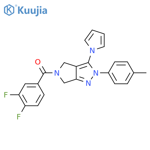 1-5-(3,4-difluorobenzoyl)-2-(4-methylphenyl)-2H,4H,5H,6H-pyrrolo3,4-cpyrazol-3-yl-1H-pyrrole structure