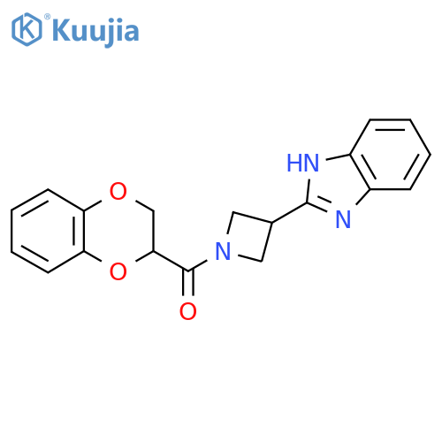 2-1-(2,3-dihydro-1,4-benzodioxine-2-carbonyl)azetidin-3-yl-1H-1,3-benzodiazole structure