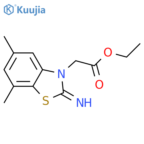 ethyl 2-(2-imino-5,7-dimethyl-2,3-dihydro-1,3-benzothiazol-3-yl)acetate structure