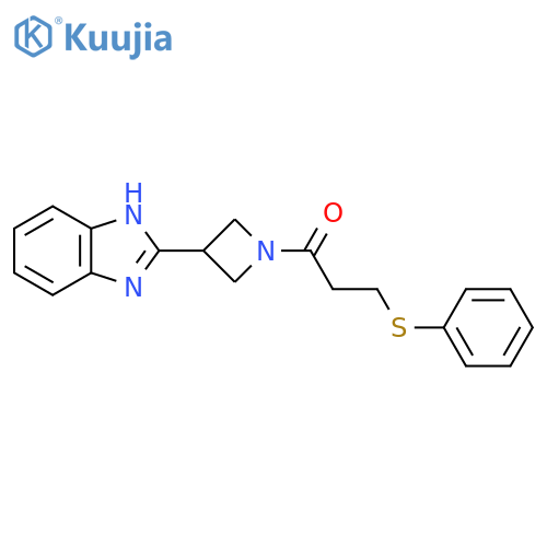 1-3-(1H-1,3-benzodiazol-2-yl)azetidin-1-yl-3-(phenylsulfanyl)propan-1-one structure