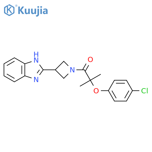 1-3-(1H-1,3-benzodiazol-2-yl)azetidin-1-yl-2-(4-chlorophenoxy)-2-methylpropan-1-one structure