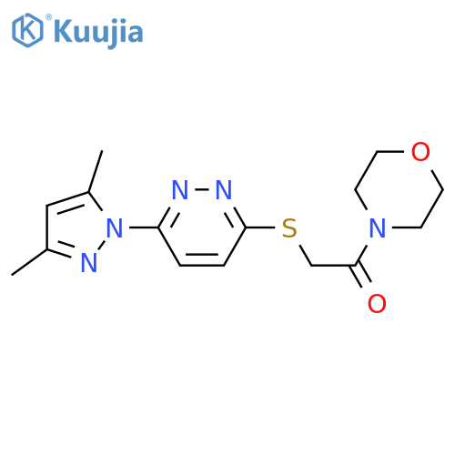 2-{[6-(3,5-dimethyl-1H-pyrazol-1-yl)pyridazin-3-yl]sulfanyl}-1-(morpholin-4-yl)ethan-1-one structure