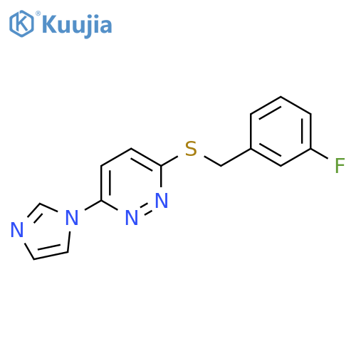 3-{(3-fluorophenyl)methylsulfanyl}-6-(1H-imidazol-1-yl)pyridazine structure
