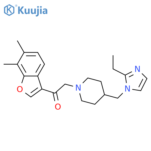2-(6,7-dimethyl-1-benzofuran-3-yl)-1-{4-(2-ethyl-1H-imidazol-1-yl)methylpiperidin-1-yl}ethan-1-one structure