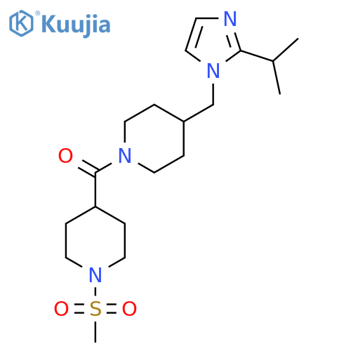 1-methanesulfonyl-4-(4-{2-(propan-2-yl)-1H-imidazol-1-ylmethyl}piperidine-1-carbonyl)piperidine structure
