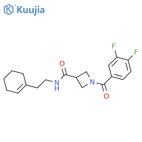N-2-(cyclohex-1-en-1-yl)ethyl-1-(3,4-difluorobenzoyl)azetidine-3-carboxamide structure