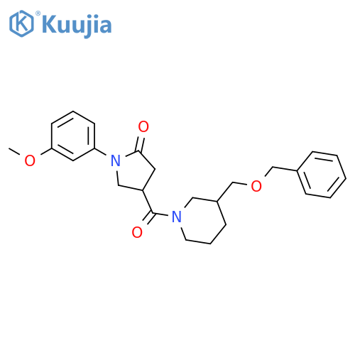 4-{3-(benzyloxy)methylpiperidine-1-carbonyl}-1-(3-methoxyphenyl)pyrrolidin-2-one structure