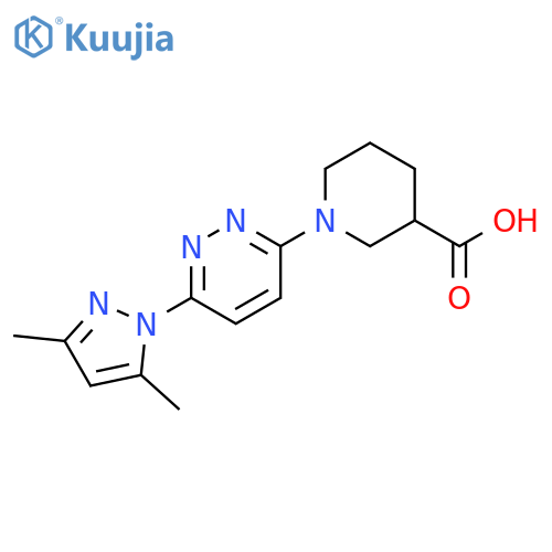 1-[6-(3,5-dimethyl-1H-pyrazol-1-yl)pyridazin-3-yl]piperidine-3-carboxylic acid structure